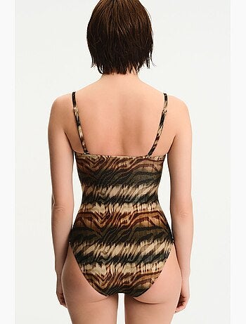 Cesira maillot de bain bandeau à motif zèbre et scintillant penti