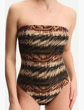 Cesira maillot de bain bandeau à motif zèbre et scintillant penti