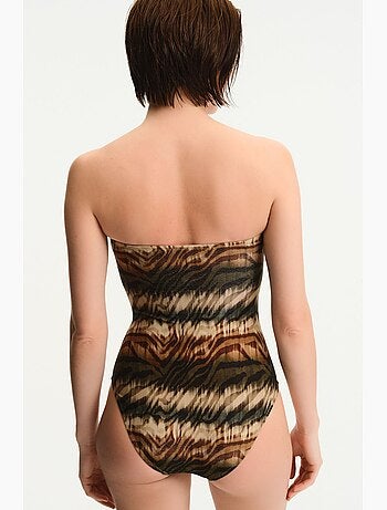 Cesira maillot de bain bandeau à motif zèbre et scintillant penti