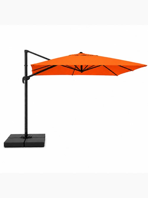 CEZIR Parasol rectangulaire 3x4 déporté rotatif orange en aluminium - Kiabi