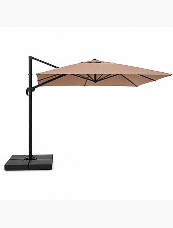 CEZIR Parasol rectangulaire 3x4 déporté rotatif orange en aluminium