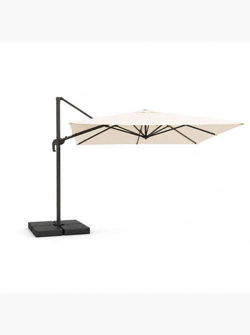 CEZIR Parasol rectangulaire 4x3m déporté rotatif écru en aluminium - Kiabi