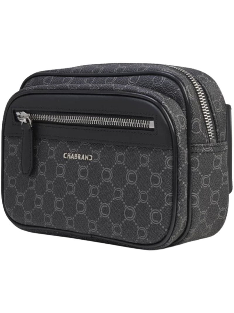 Chabrand Body-Bag Toile Enduite Cuir Noir - Kiabi