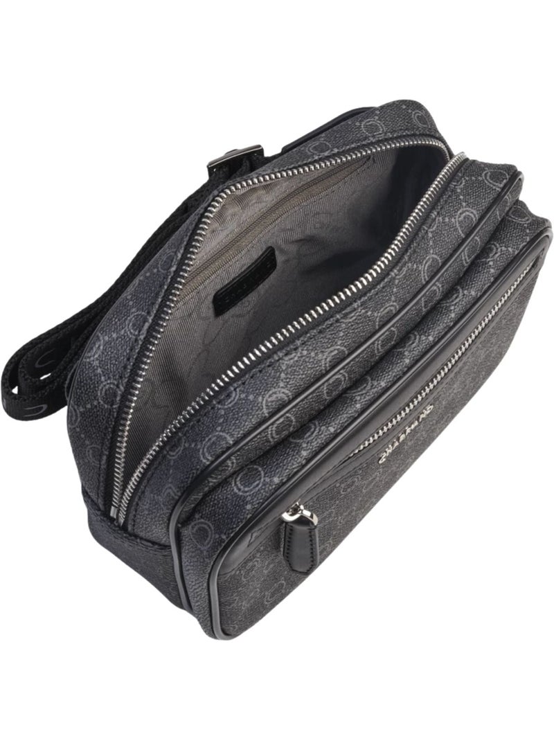 Chabrand Body-Bag Toile Enduite Cuir Noir - Kiabi