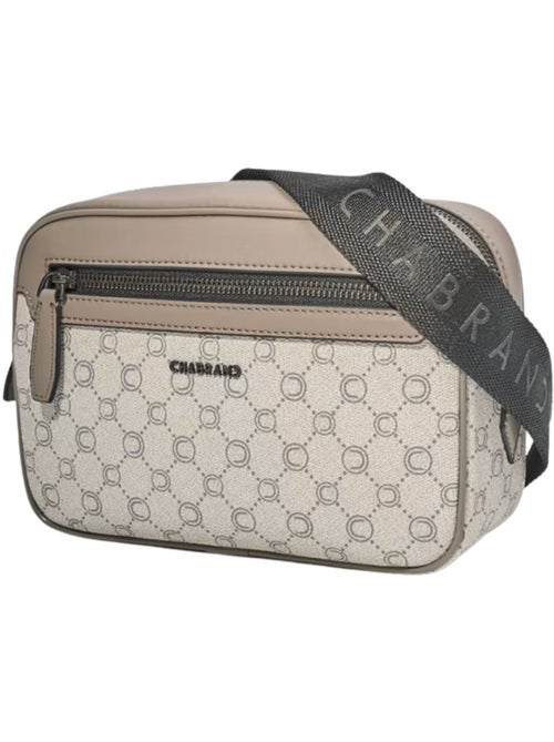 Chabrand Sacoche en toile enduite garnie cuir Ecru Gris - Kiabi