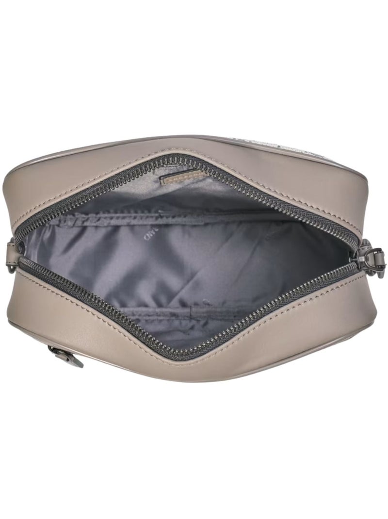 Chabrand Sacoche en toile enduite garnie cuir Ecru Gris Blanc - Kiabi