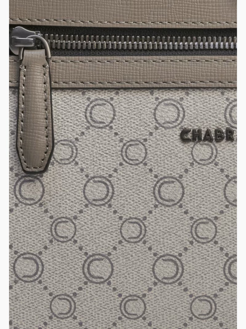 Chabrand Sacoche en toile enduite garnie cuir Ecru Gris Blanc - Kiabi
