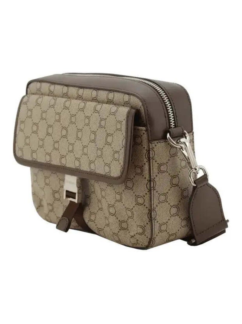 Chabrand Sacoche Toile Enduite Cuir Marron - Kiabi
