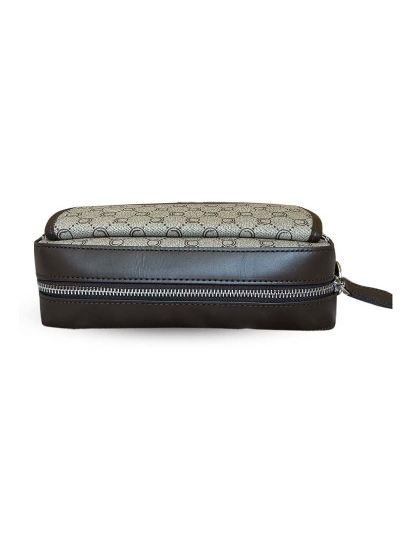 Chabrand Sacoche Toile Enduite Cuir Marron - Kiabi