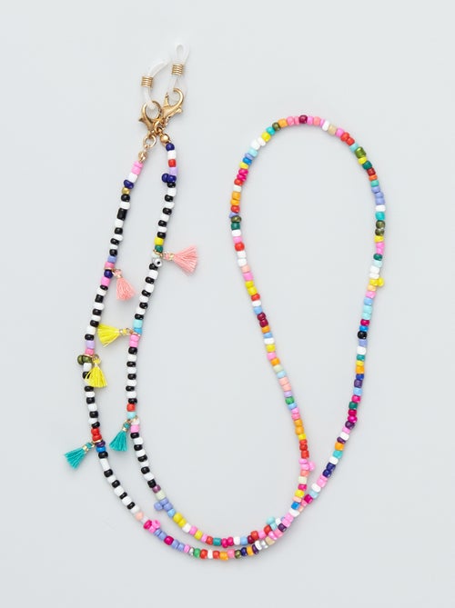 Chaine à lunettes en perle multicolore - Kiabi