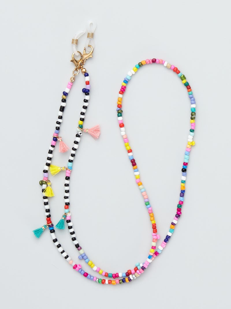 Chaine à lunettes en perle multicolore multicolore - Kiabi