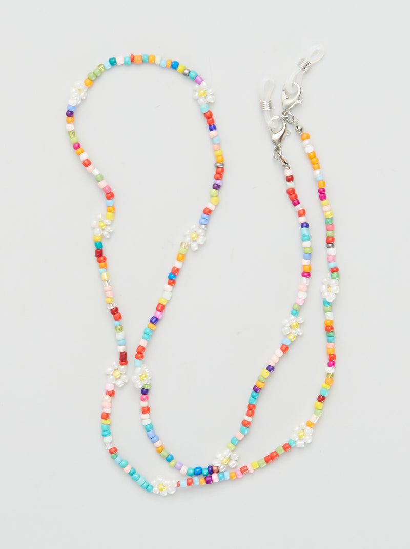 Chaîne de lunette à perles multicolore - Kiabi