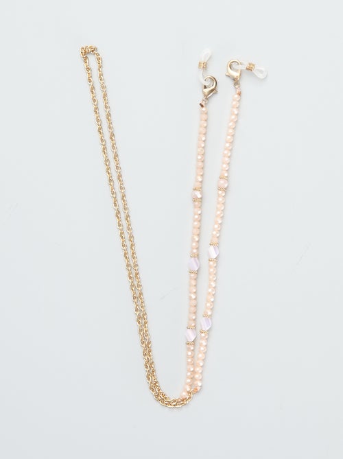 Chaine de lunettes en perles nacrées - Kiabi
