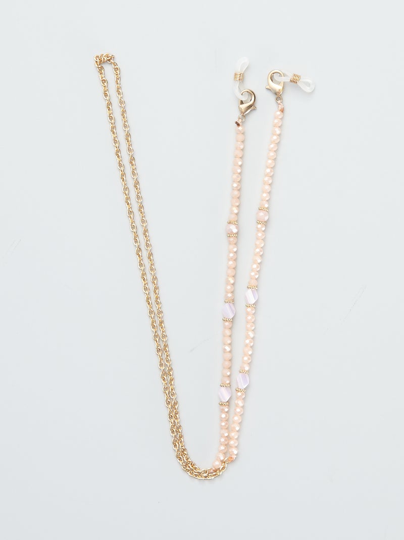 Chaine de lunettes en perles nacrées Rose - Kiabi