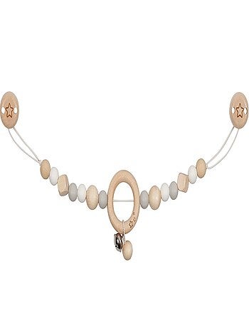 Chaîne poussette étoile gris blanc