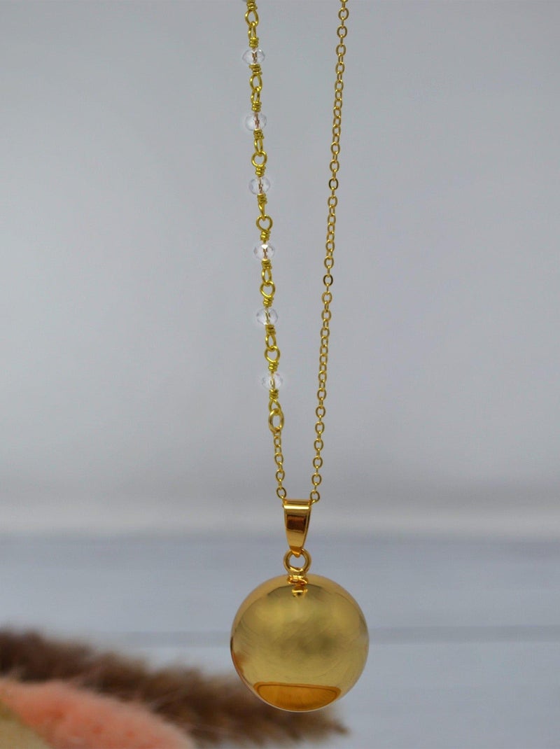 Chaîne semi-perlée plaquée or / blanc Doré/or - Kiabi