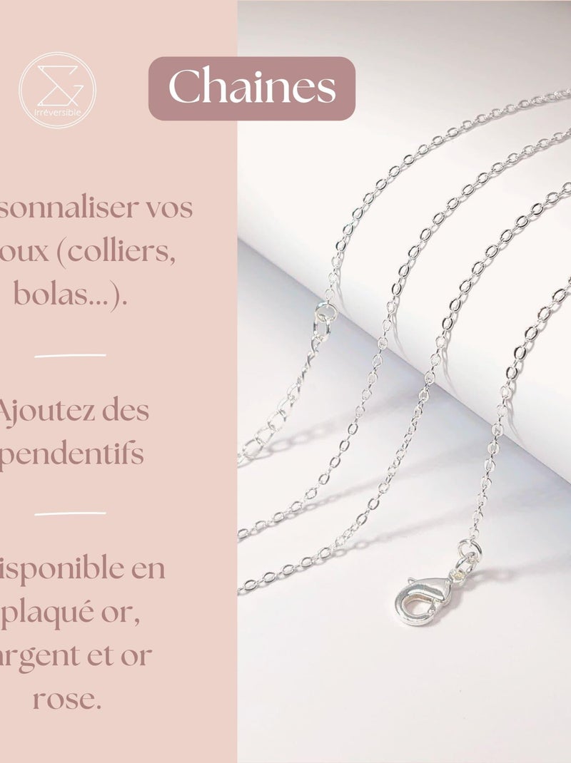 Chaîne semi-perlée plaquée or / blanc Doré/or - Kiabi