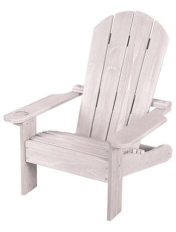 Chaise adirondack enfant en bois massif avec porte-gobelet 'Roba deck chair'