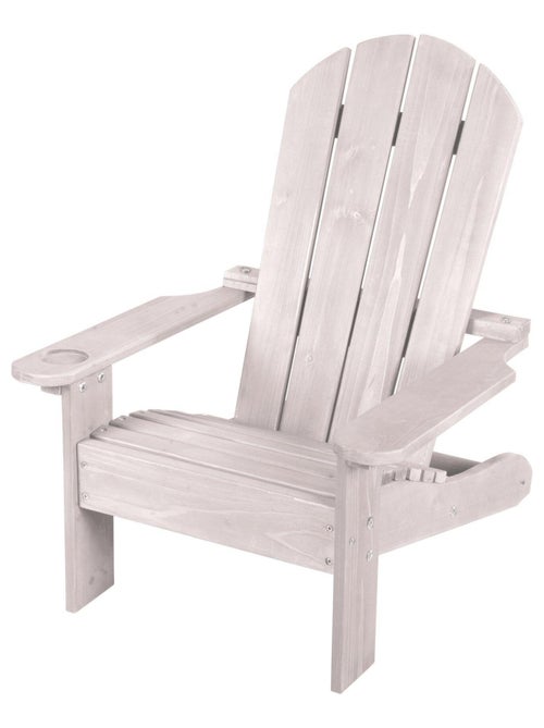 Chaise adirondack pour enfant en bois massif avec porte-gobelet 'Roba deck chair' - Kiabi