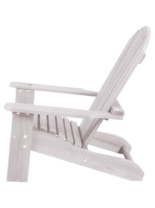 Chaise adirondack pour enfant en bois massif avec porte-gobelet 'Roba deck chair' - Kiabi