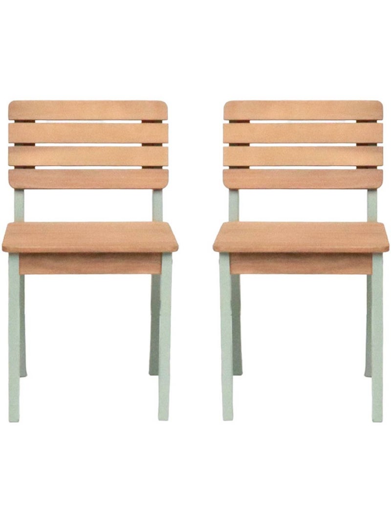 Chaise bois pour enfant intérieur/extérieur, salon de jardin enfant bois Caroline Vert - Kiabi