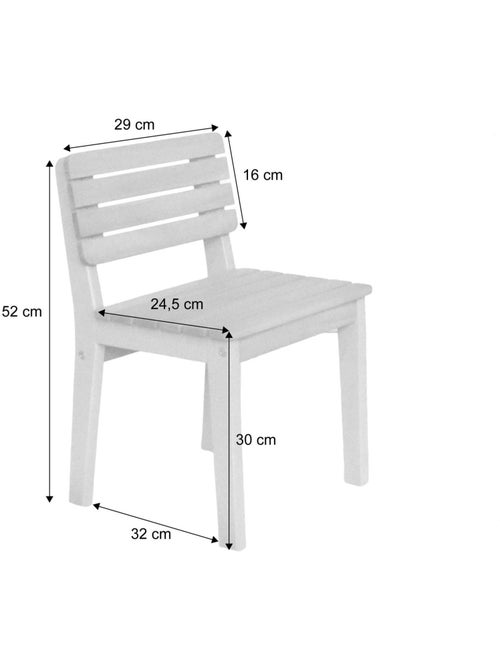 Chaise bois pour enfant intérieur/extérieur, salon de jardin enfant bois Caroline - Kiabi