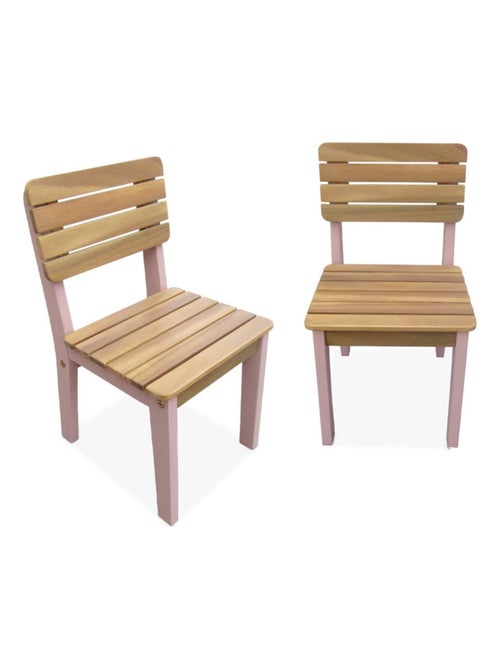 Chaise bois pour enfant, intérieur/extérieur, salon de jardin enfant  (lot de 2) Caroline - Kiabi