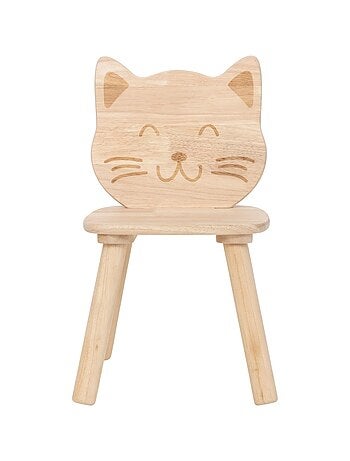 Chaise chat en bois naturel pour enfant