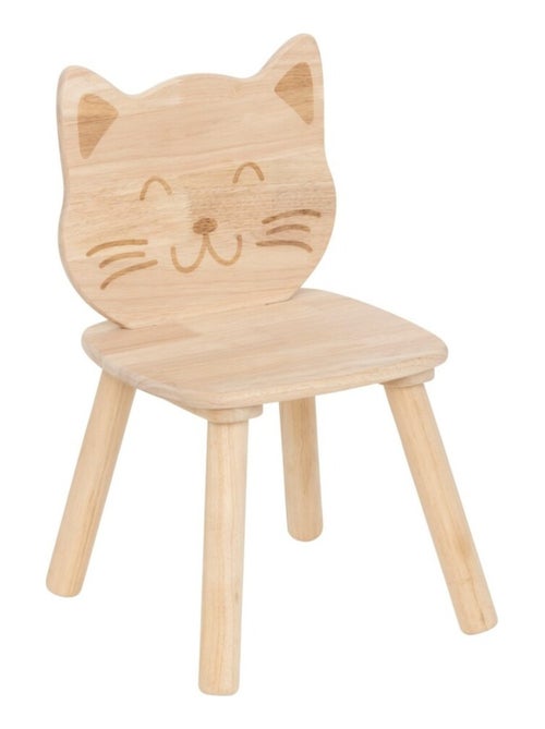 Chaise chat en bois naturel pour enfant - Kiabi
