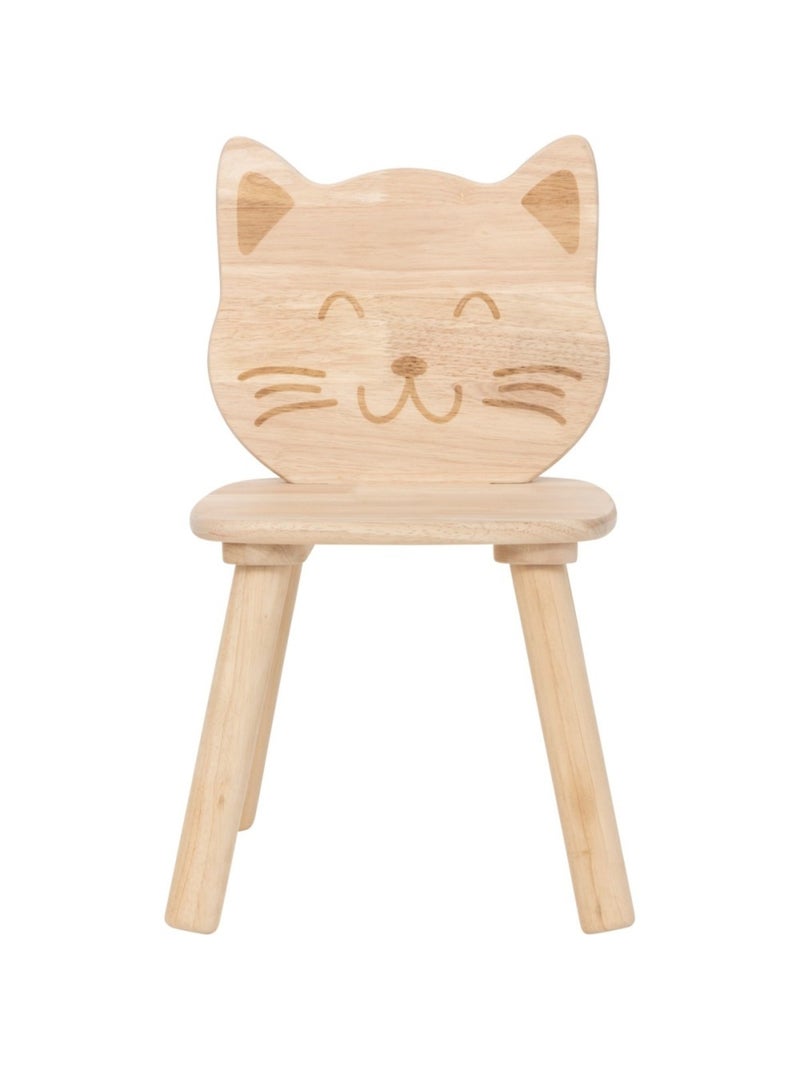 Chaise chat en bois naturel pour enfant Beige - Kiabi