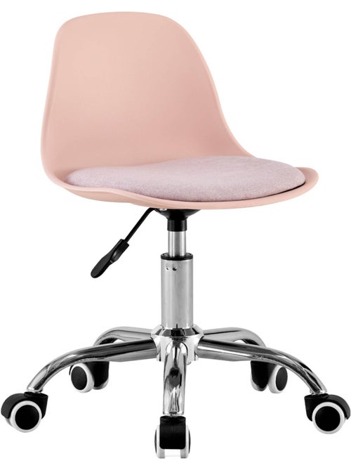 Chaise de bureau enfant à roulettes ajustable piètement chromé Manel - Kiabi Chaise de bureau enfant à roulettes ajustable piètement chromé Manel - Kiabi