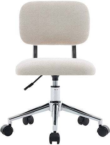 Chaise de bureau enfant à roulettes ajustable tissu chenille Amory kid