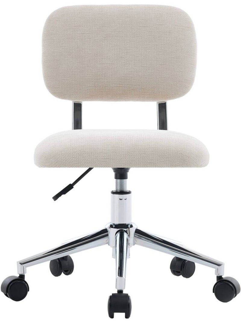 Chaise de bureau enfant à roulettes ajustable tissu chenille Amory kid Beige - Kiabi