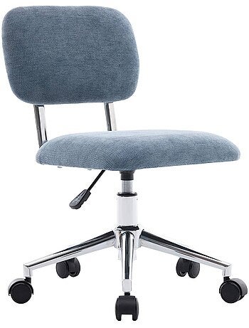 Chaise de bureau enfant à roulettes ajustable tissu chenille Amory kid
