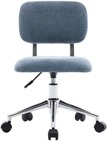 Chaise de bureau enfant à roulettes ajustable tissu chenille Amory kid