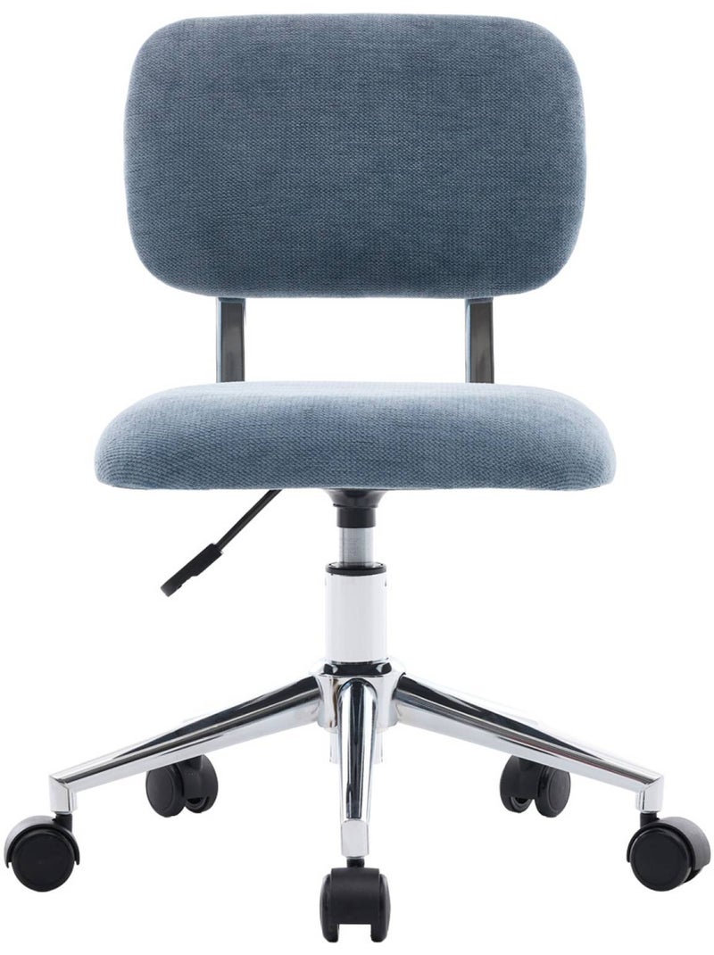 Chaise de bureau enfant à roulettes ajustable tissu chenille Amory kid Bleu - Kiabi