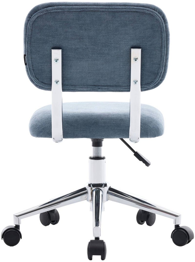 Chaise de bureau enfant à roulettes ajustable tissu chenille Amory kid Bleu - Kiabi