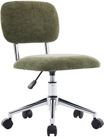 Chaise de bureau enfant à roulettes ajustable tissu chenille Amory kid