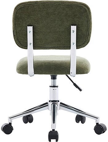 Chaise de bureau enfant à roulettes ajustable tissu chenille Amory kid