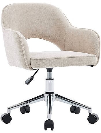Chaise de bureau enfant à roulettes ajustable tissu chenille Jim Kid