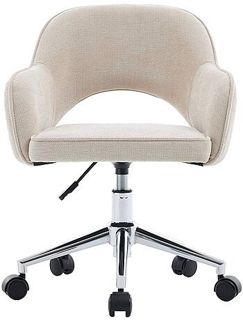 Chaise de bureau enfant à roulettes ajustable tissu chenille Jim Kid