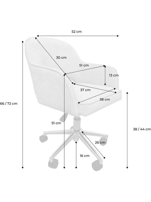 Chaise de bureau enfant à roulettes ajustable tissu chenille Jim Kid - Kiabi Chaise de bureau enfant à roulettes ajustable tissu chenille Jim Kid - Kiabi