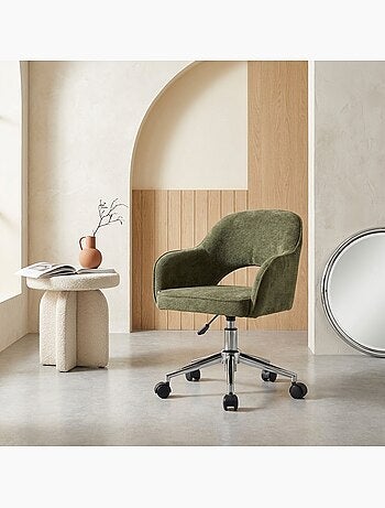 Chaise de bureau enfant à roulettes ajustable tissu chenille Jim Kid