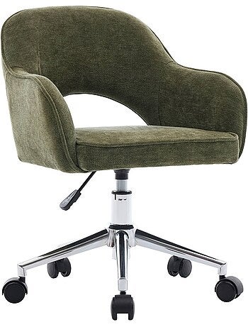 Chaise de bureau enfant à roulettes ajustable tissu chenille Jim Kid