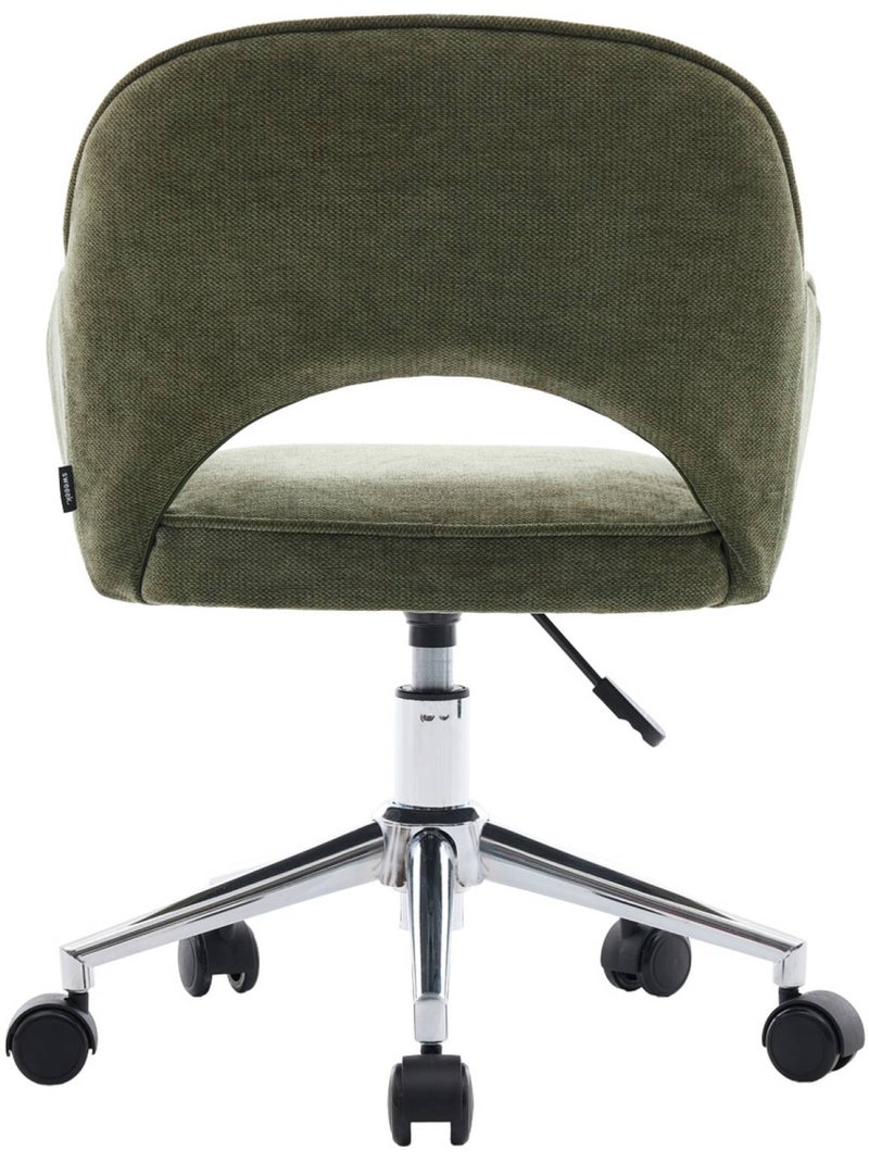 Chaise de bureau enfant à roulettes ajustable tissu chenille Jim Kid Kaki - Kiabi