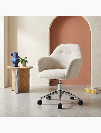 Chaise de bureau enfant à roulettes ajustable tissu chenille Stan Kid