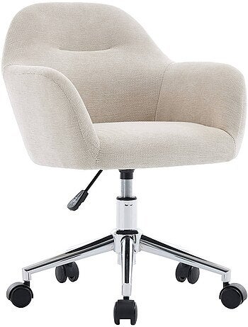Chaise de bureau enfant à roulettes ajustable tissu chenille Stan Kid