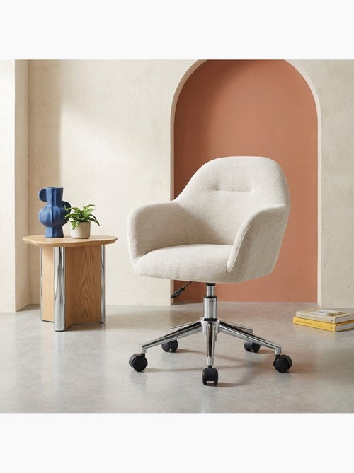 Chaise de bureau enfant à roulettes ajustable tissu chenille Stan Kid - Kiabi Chaise de bureau enfant à roulettes ajustable tissu chenille Stan Kid - Kiabi
