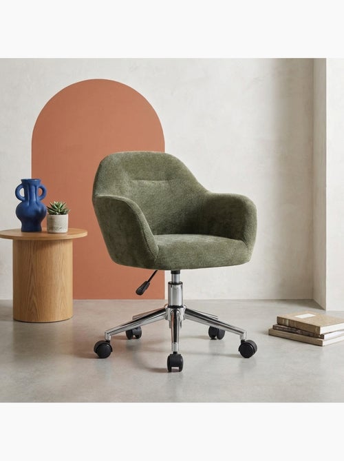 Chaise de bureau enfant à roulettes ajustable tissu chenille Stan Kid - Kiabi Chaise de bureau enfant à roulettes ajustable tissu chenille Stan Kid - Kiabi
