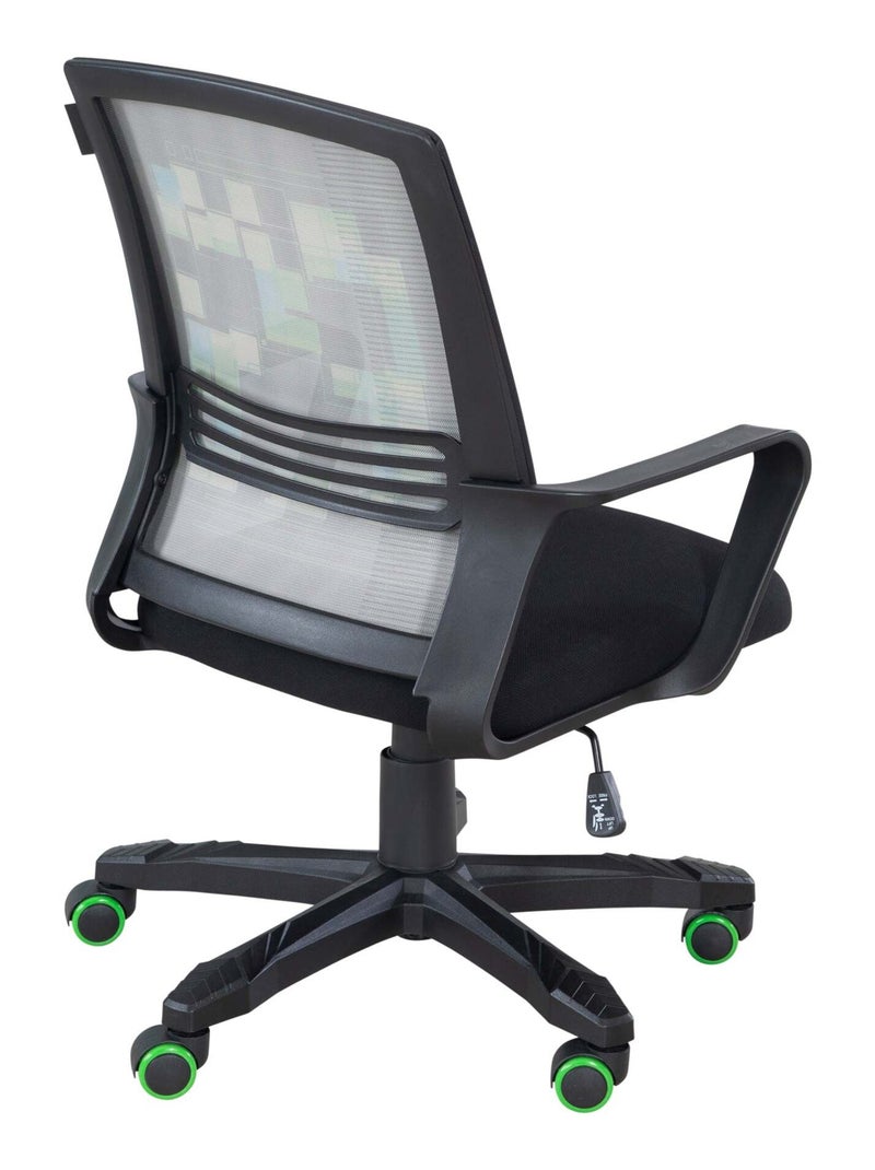 Chaise de bureau pivotante 360° hauteur réglable 'Minecraft' - ROBA Noir Vert Bleu - Kiabi